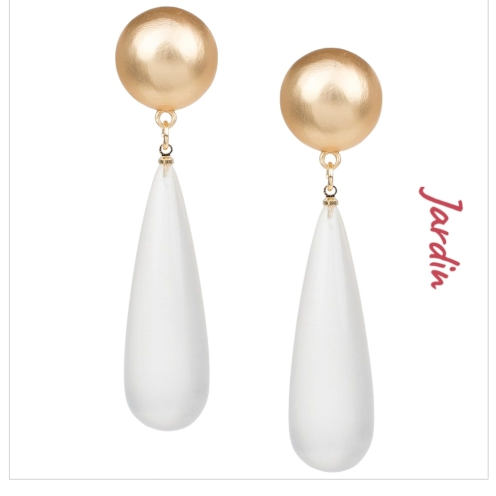 NWT Jardin Jewelry Lucite Pear Drop Earrings